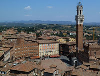 Siena - Blick vom neuen Dom auf die Piazza del Campo